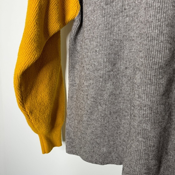 Free People Ribbed Colorblock Turtleneck Sweater - Blue, Gray, and Yellow S - Picture 9 of 10